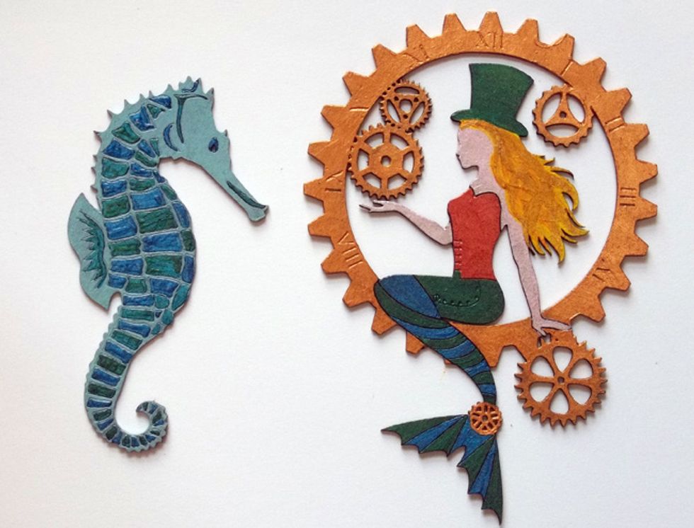 The finished painted Creative Embellishments chipboard! Aren't all the details in the chipboard pieces gorgeous?!?!