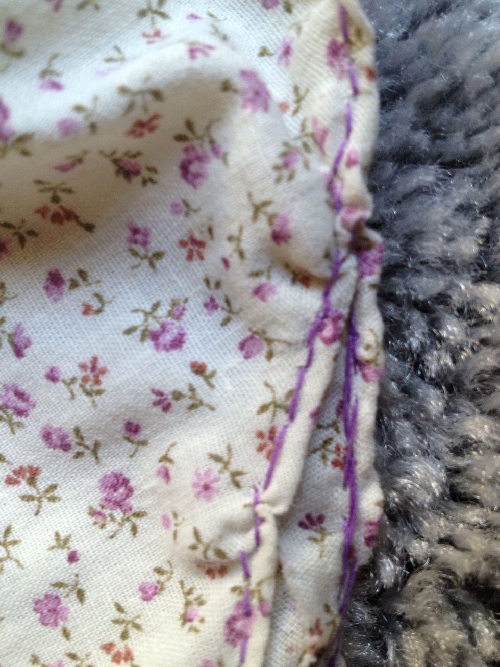 The finished seem. It's messy but it fits the style I was going for.