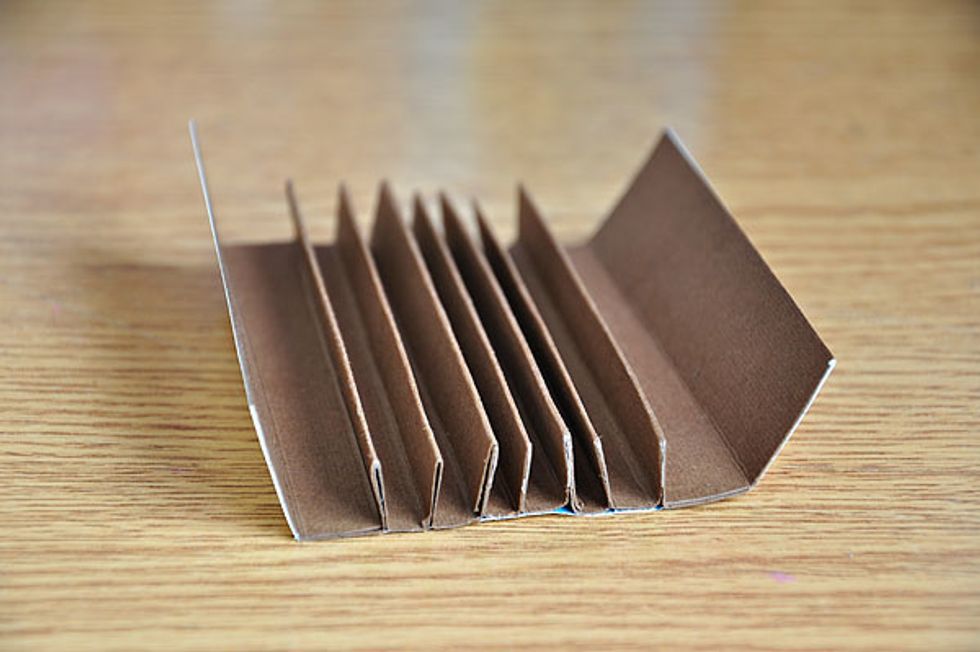 The first and last part will be adhered to the front and back covers of the album. I suggest using a chipboard to back the spine instead of using just another paper or cardstock as I did.