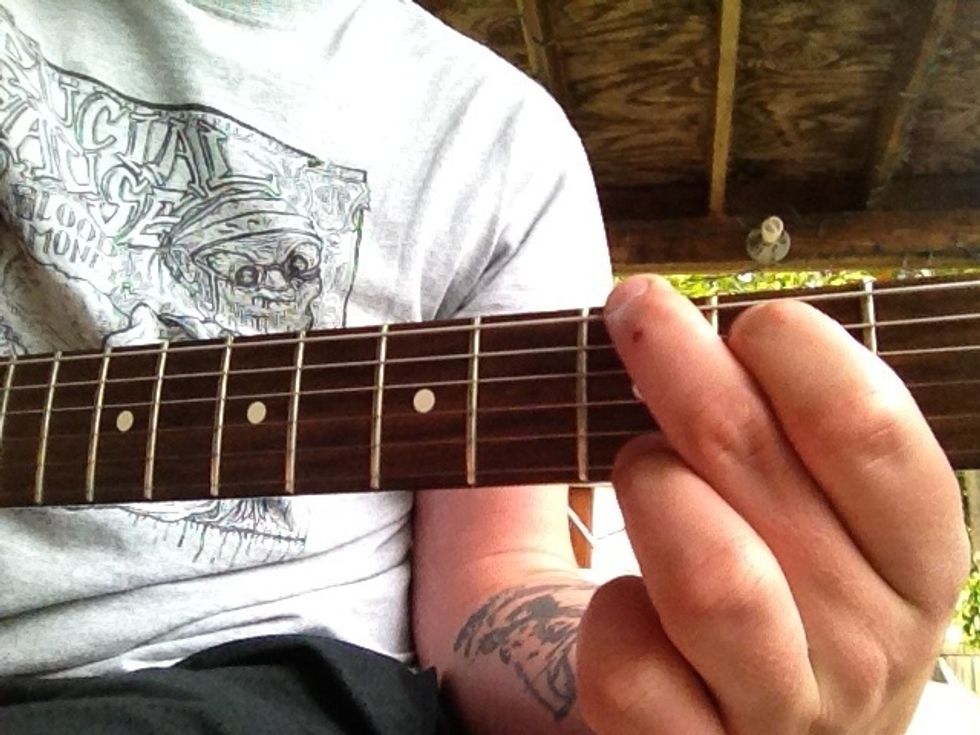 The first chord of the first verse is G. Similar to G6 just add first string second fret.
