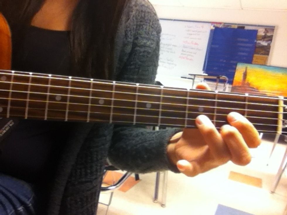 The first chord you'll need is D.