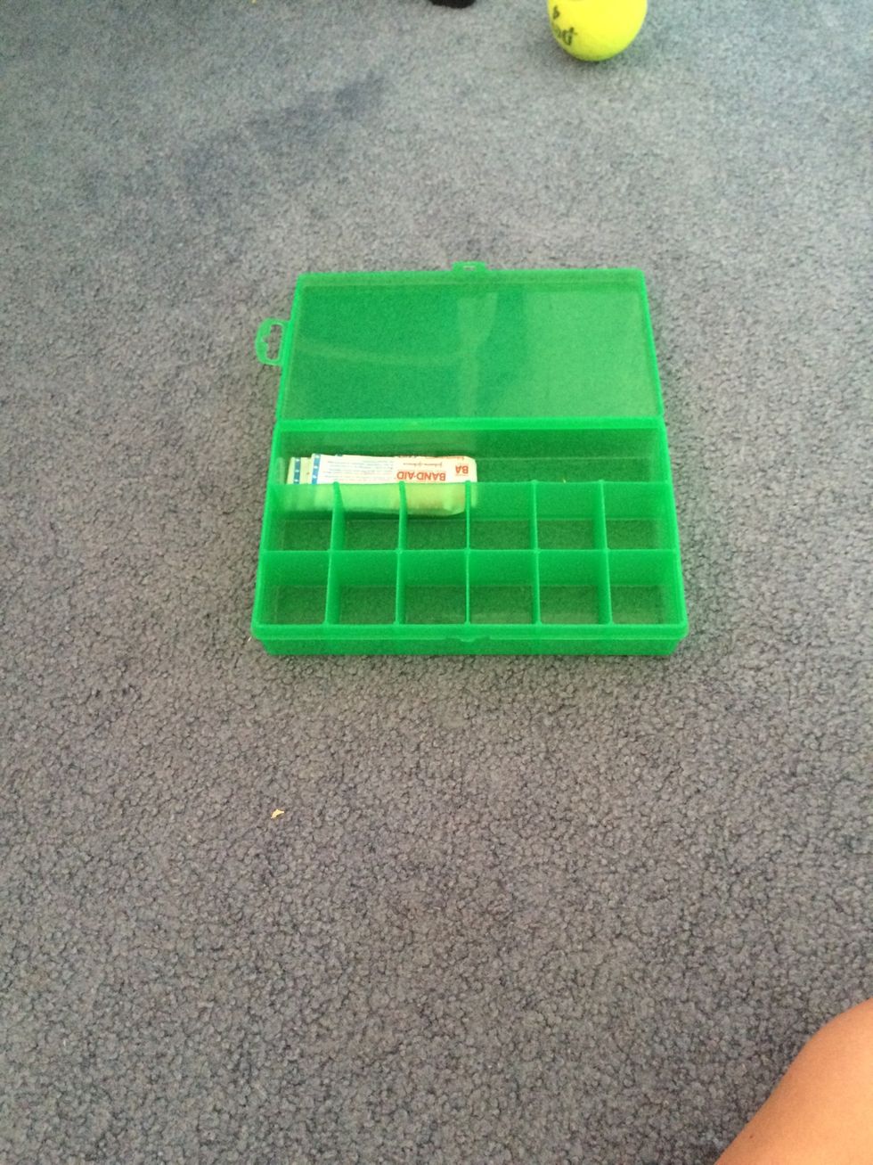 The first item I put in was some band Aids because knowing myself I'm probably going to scrape myself somehow \ud83d\ude02