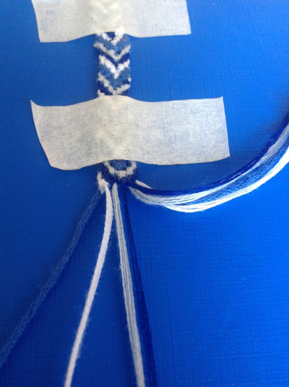 The first knot completed.