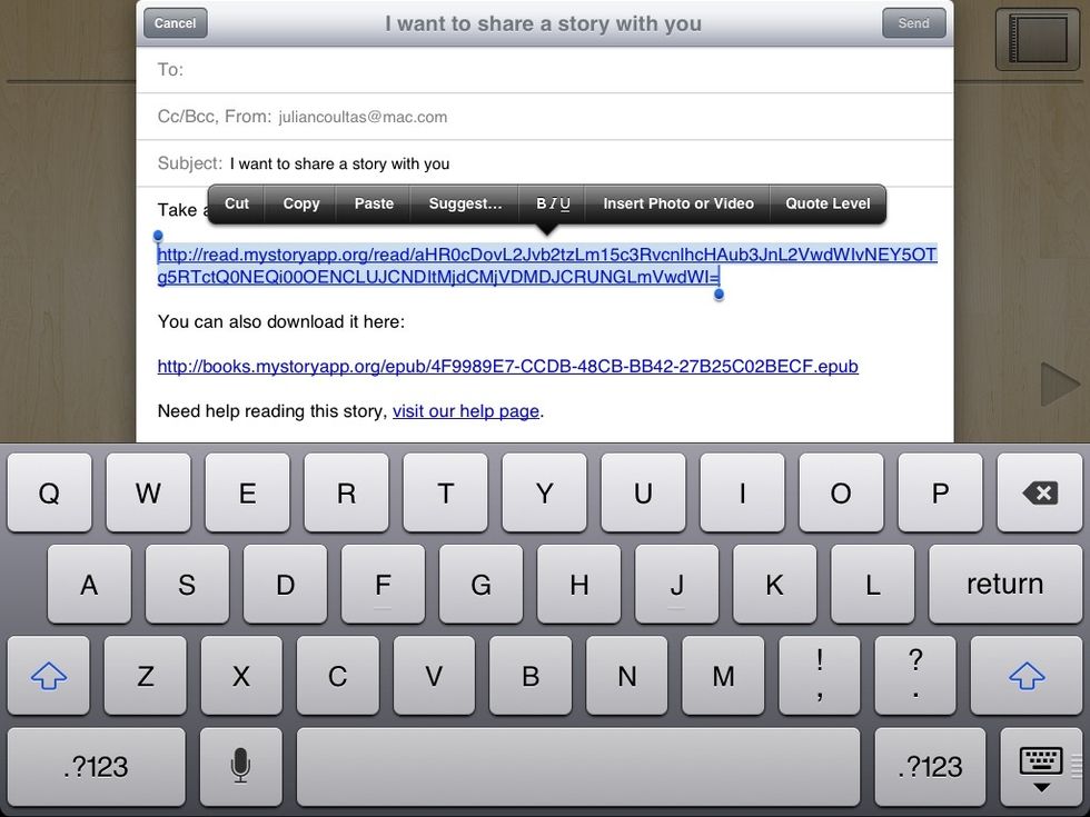 The first link takes us to the webpage version of the book. The second link takes us to a download page for the actual eBook. This is great for sharing, especially with parents. Let's copy a link.