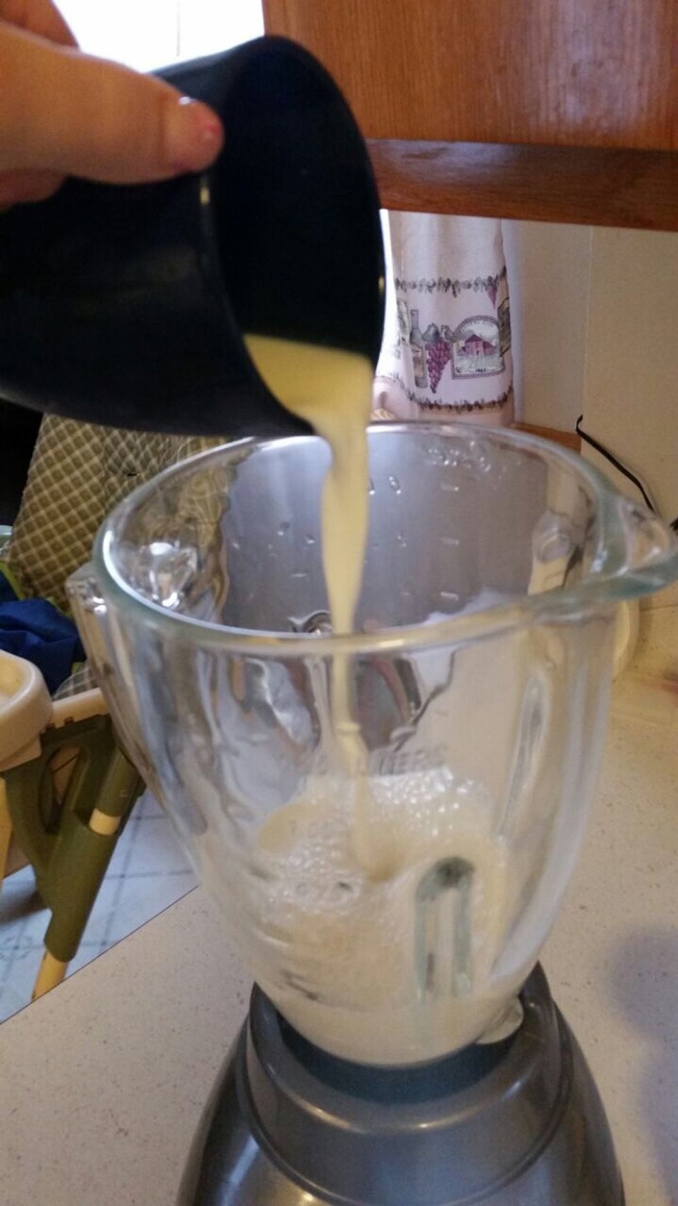 The first thing that should go in is your cup of dairy milk