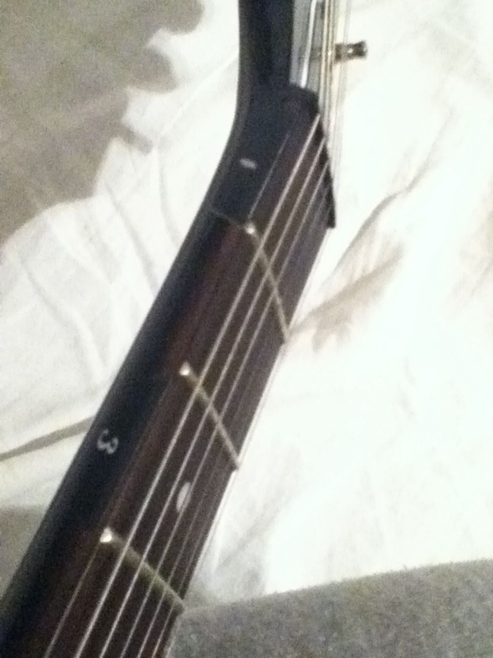 The first we are going to play is an A major. This one is very easy. Find the second fret on your guitar.