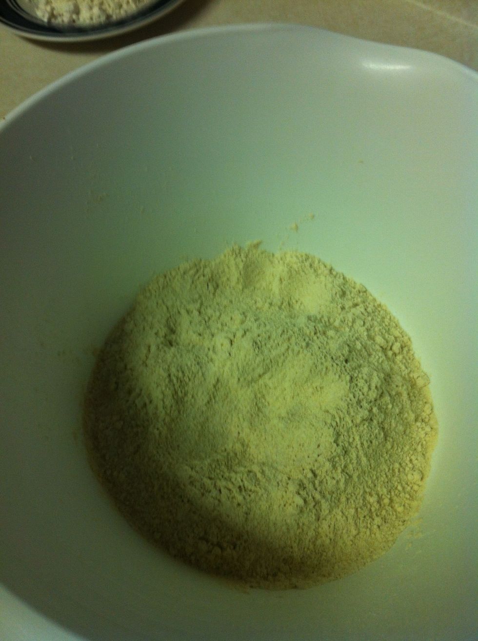 The flour and salt with water is mixed and it is mixed well until it is semi solid