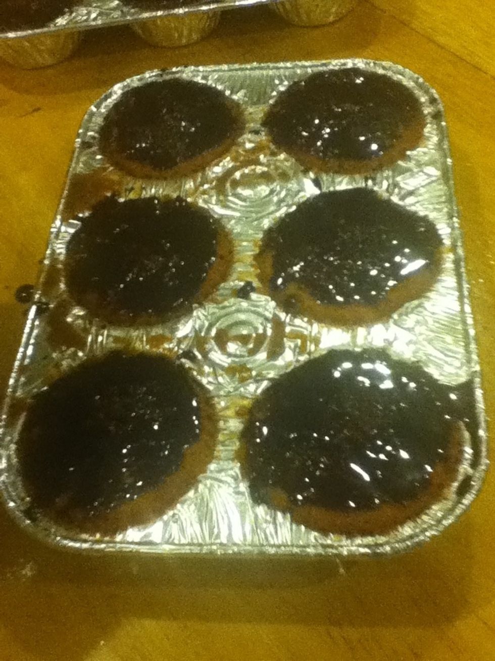 The frosted cupcakes