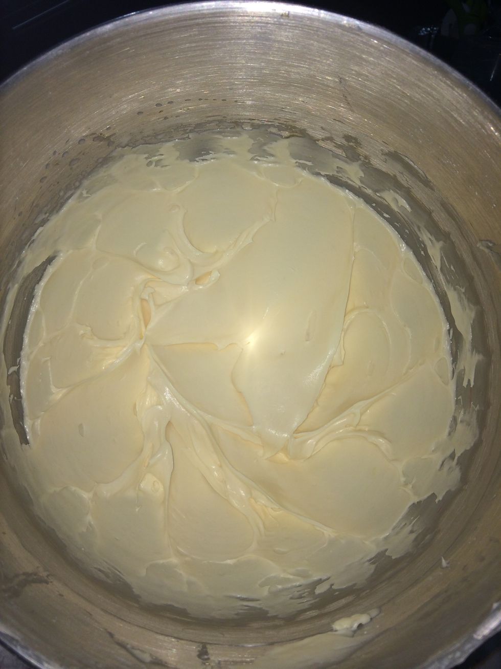 The frosting should look light and fluffy