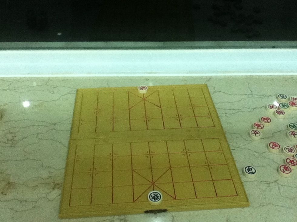 The Generals are located right in the middle. It can only move in the big square, same as the Advisor.