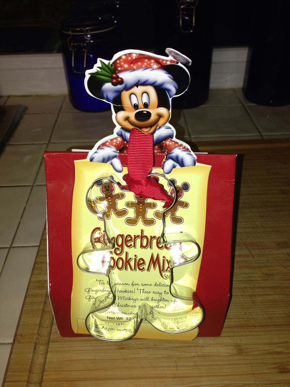 The gingerbread cookie mix. We bought it at the world of DISNEY store in Anaheim, CA.