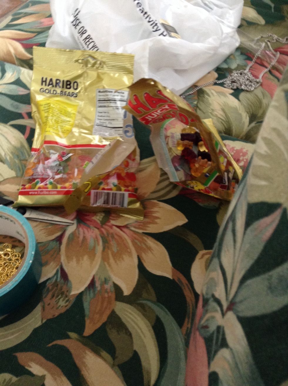 The good thing is when your working on your necklace you can eat some of the left over gummies