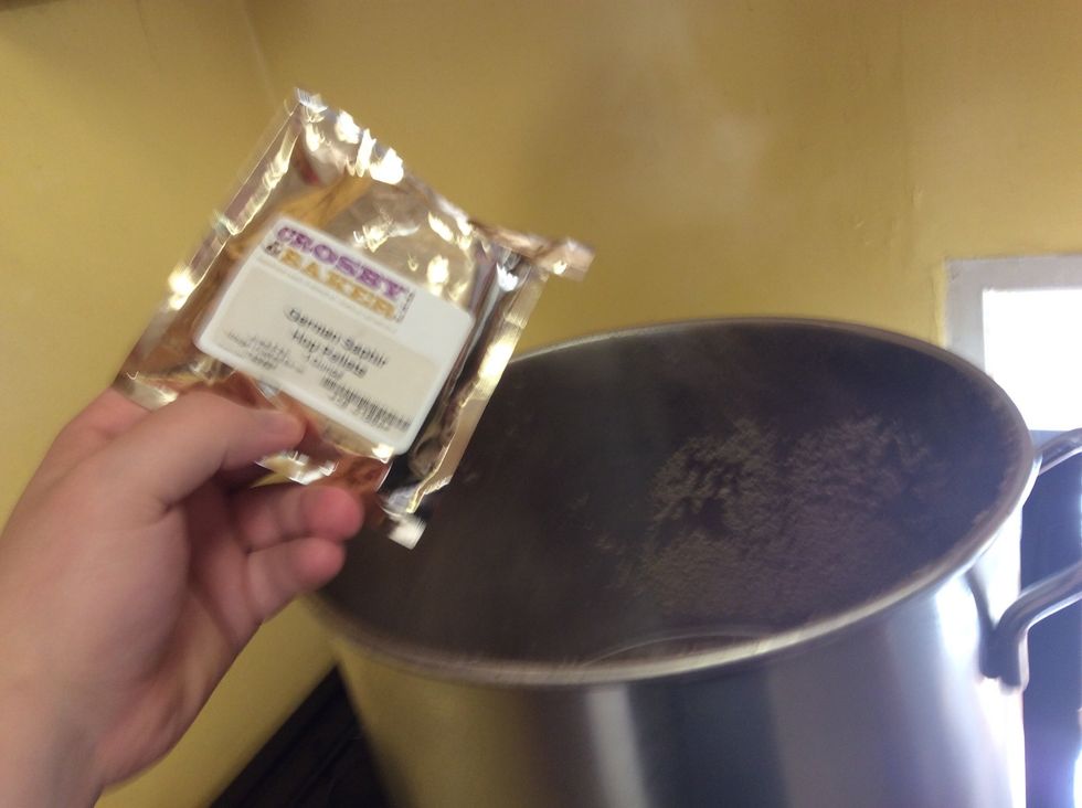 The Hefe is forgiving. There's only two hops and they're the same. Add the first one when the boil starts.