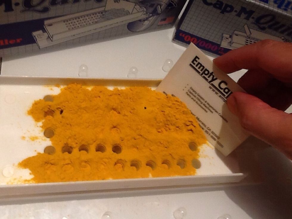 The herb spreader card came with the kit and makes it a snap to fill the capsules.