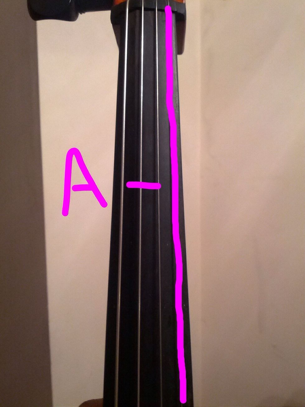 The highest pitch and thinnest string, "A."
