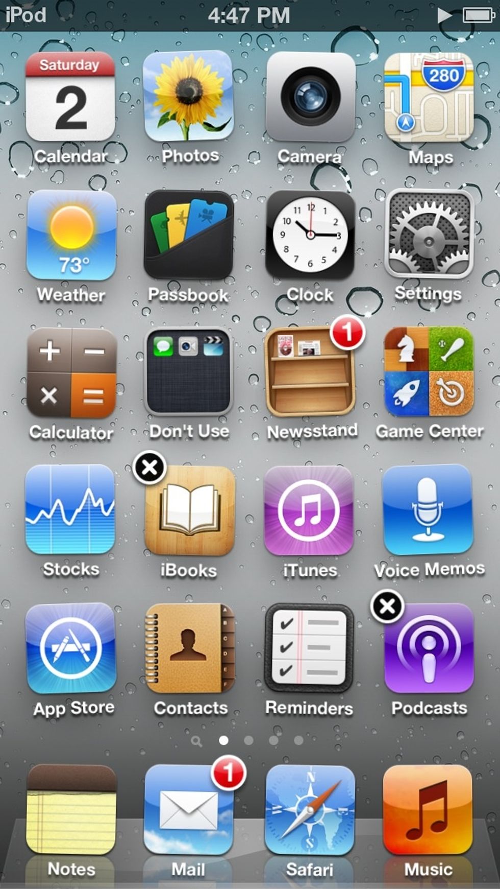 The icons should all start to wiggle. If you want to delete an icon, click the "X." To move an icon, drag it around.