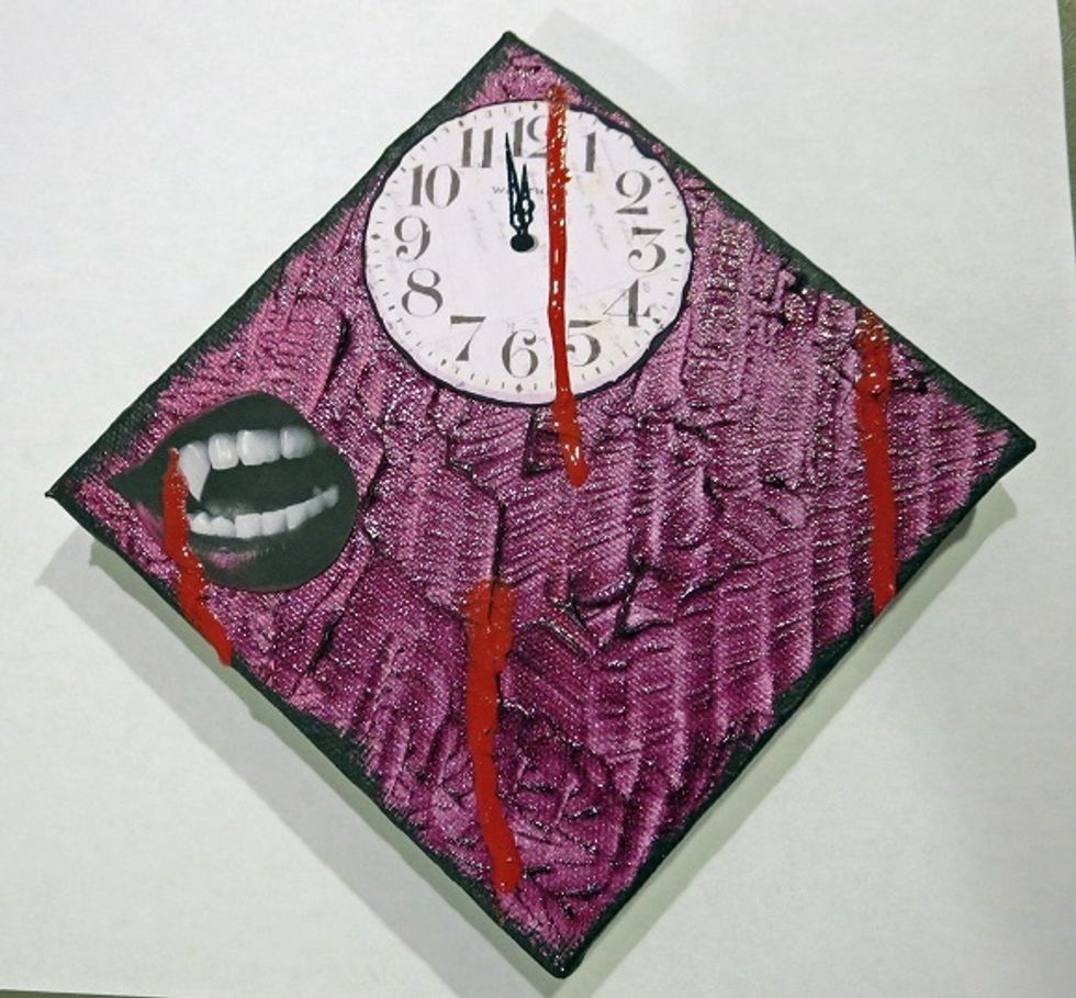 The images which have the blood drips were glued down first and then an eye dropper was used to create drips.