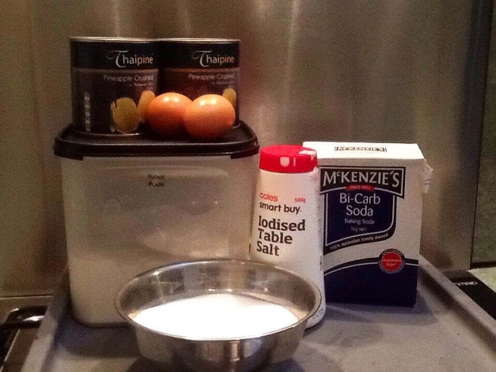 The ingredients for the cake