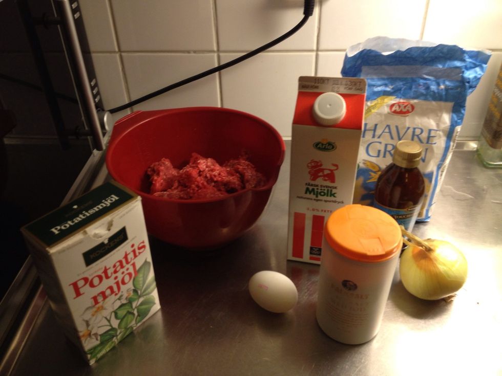 The ingredients for the patties