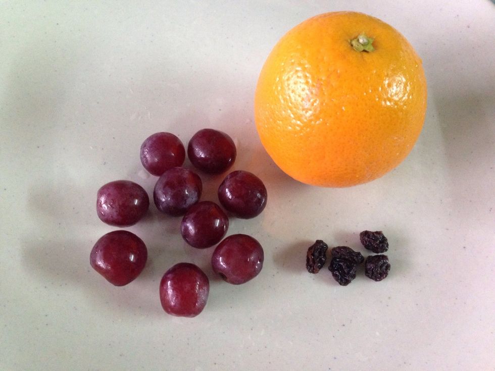 The ingredients. Green grapes would be colorful.