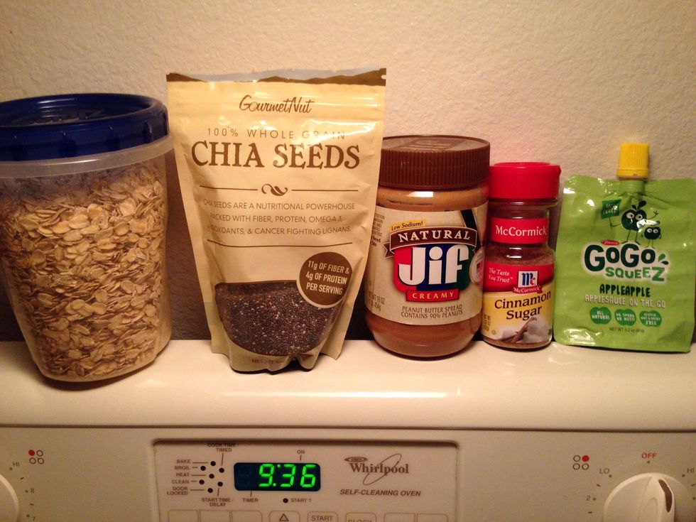 The ingredients I used expect the protein powder