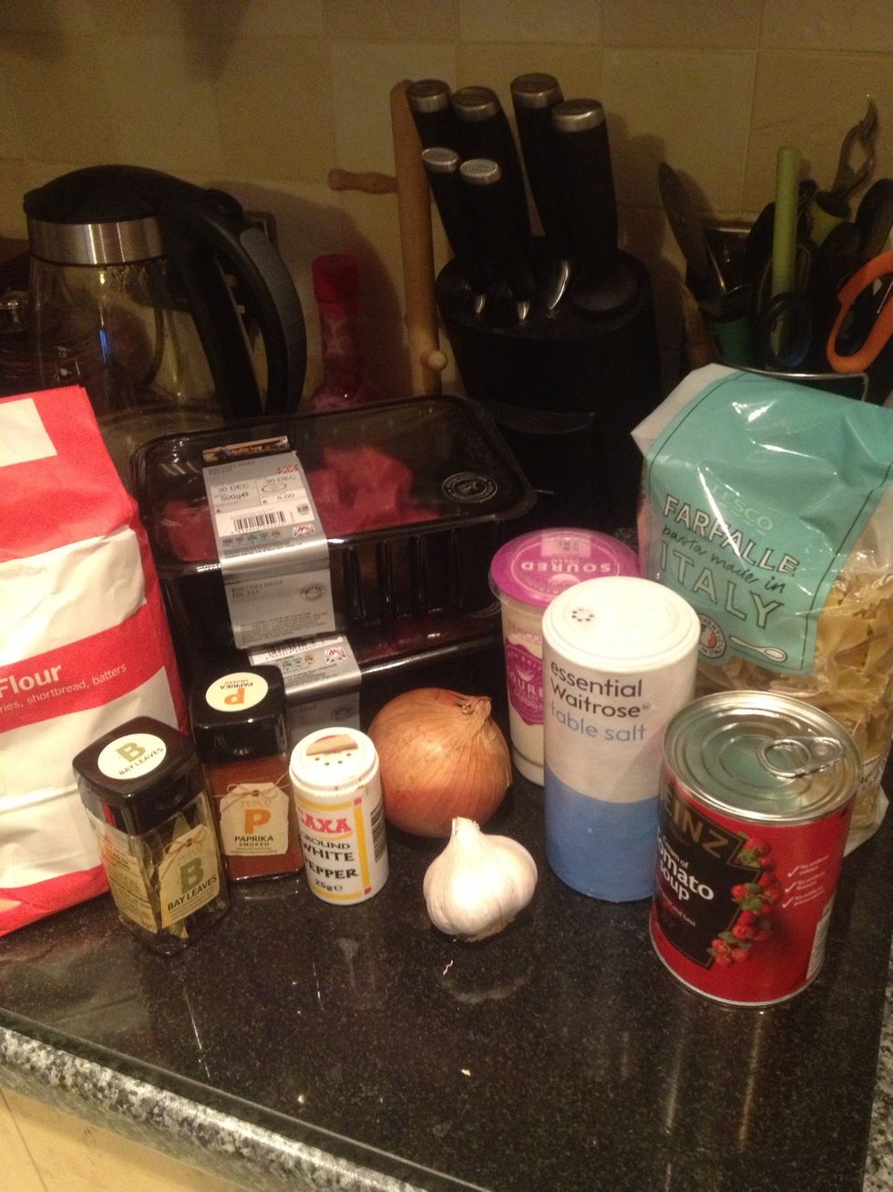 The ingredients. You can leave out the onion or garlic or both of you like.