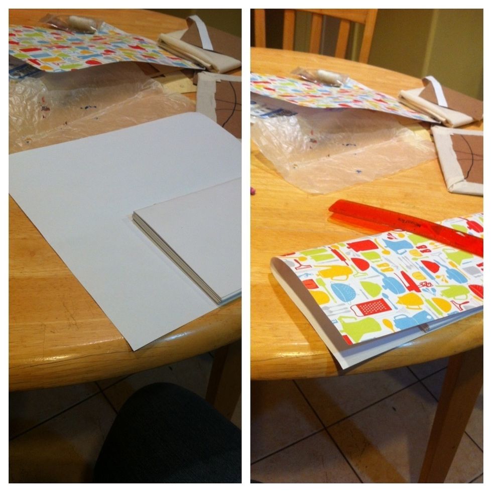 The inside cover has to be the same size as your paper. Make sure the patter your pick is long enough to cover your whole book