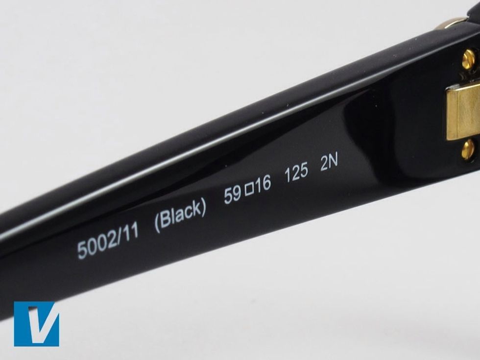 The inside left temple arm of Coach sunglasses feature frame and lens measurements. Check that these match the same numbers detailed on the temple.