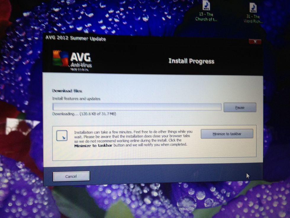 The install is almost finish, wait for the final install bar to finish. This should only take a few minutes