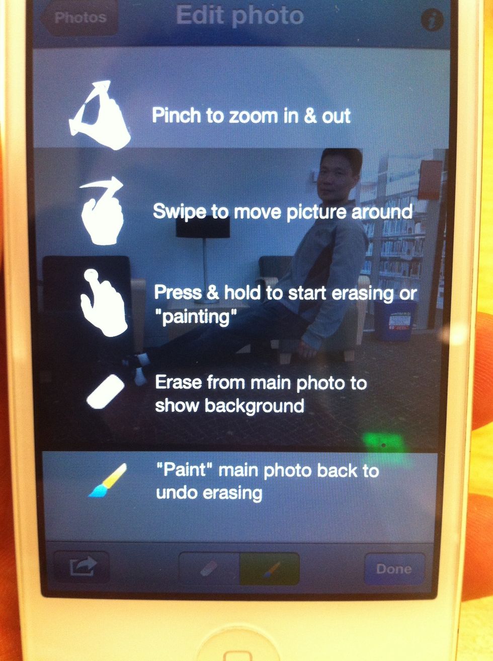 The instruction of the editing screen.