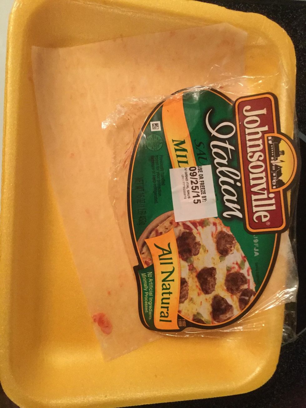 The Italian sausage and cook it in a skillet