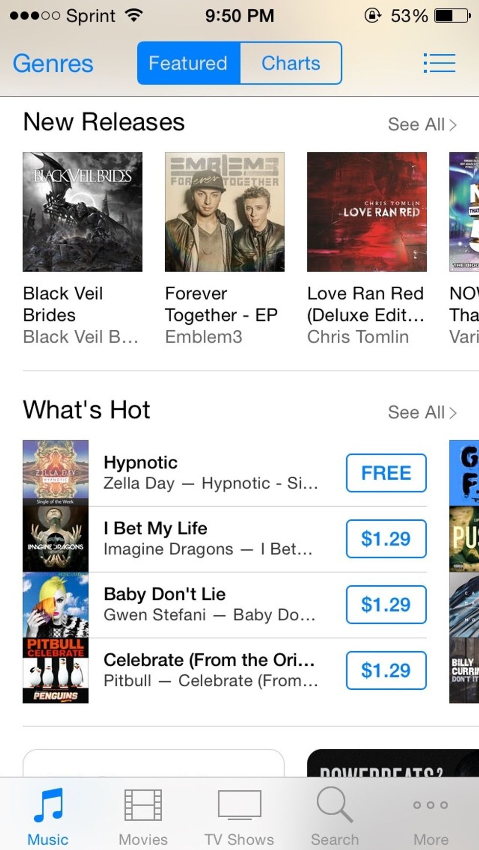 The iTunes featured tab is kind of amazing. It shows new releases, popular now, and discounted albums and songs. Also, there is a free song of the week that comes out Thursday's.