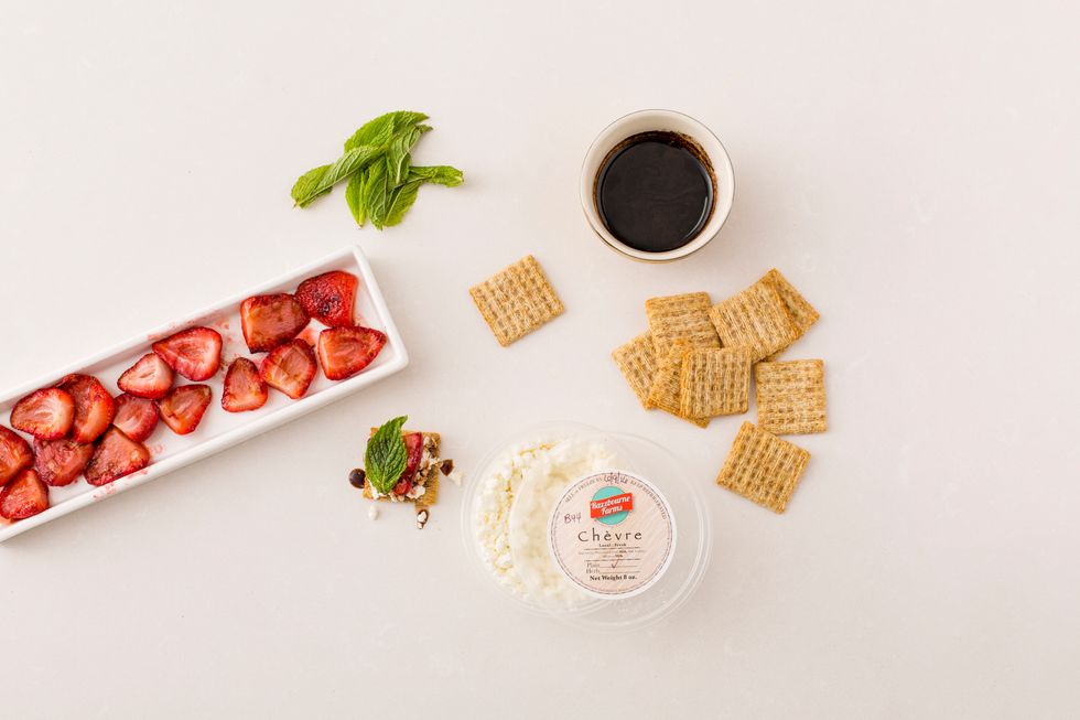 The key to this recipe is goat cheese from Razzbourne Farms, made by Emily Heizer Hall. She has perfected the art of making goat cheese, so we've used her ch\u00e9vre to make a \u201cmmmm\u201d-worthy appetizer.