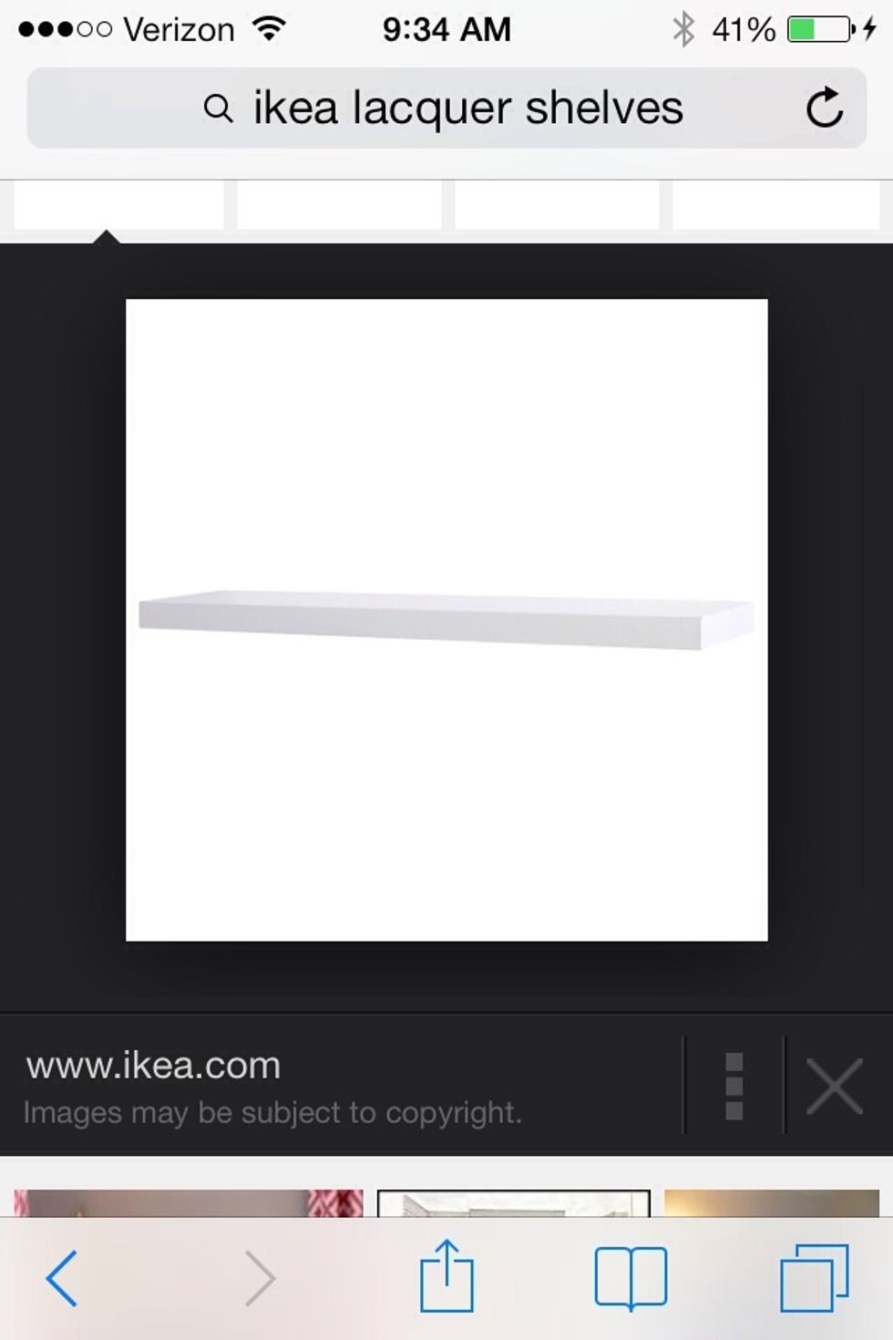 The lacquer shelves do come in many colors and I was very tempted to get the charcoal but went with the plain white so as to not make the space too busy. We have been slobs in this area!