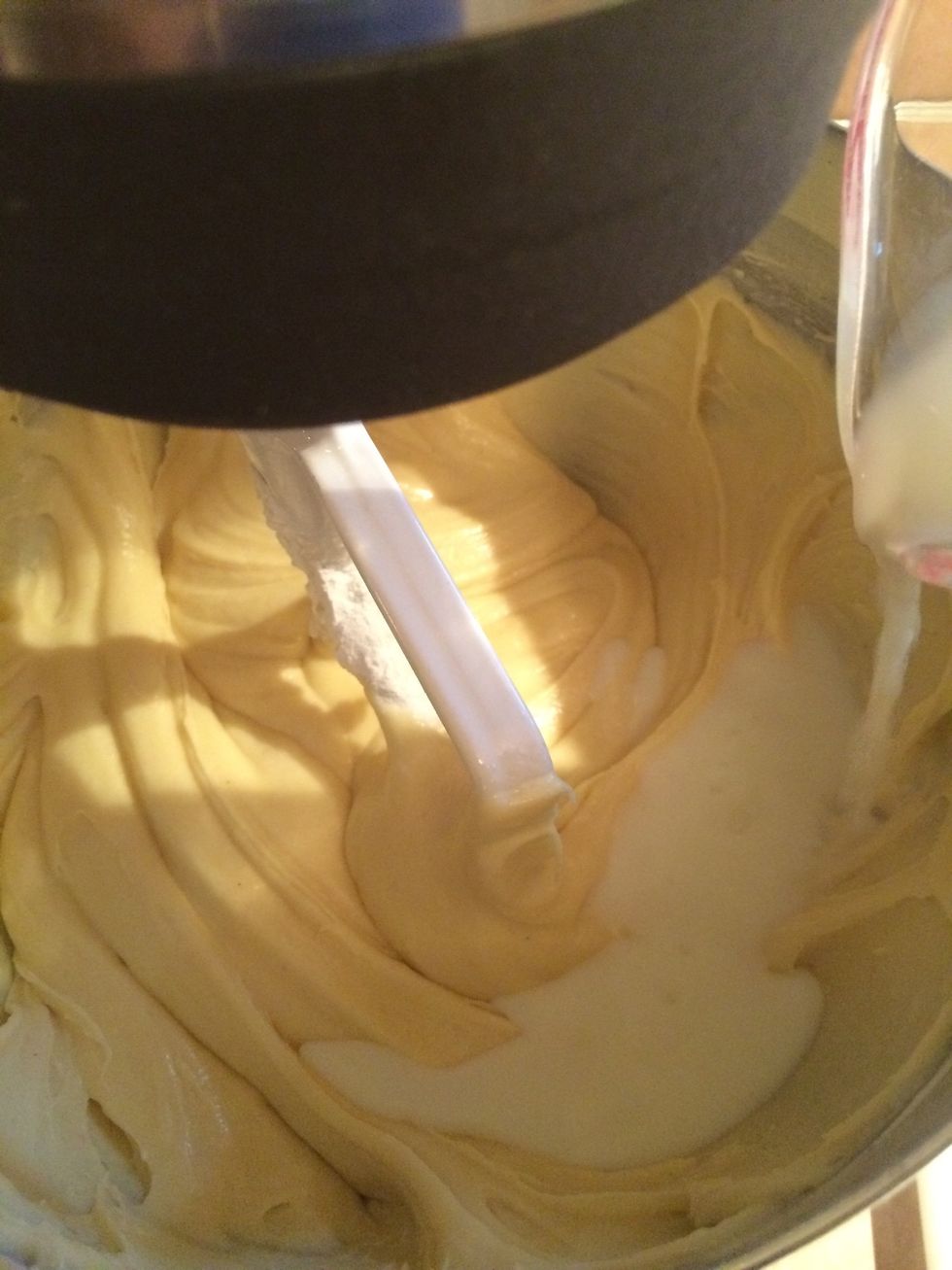 The last addition of milk.