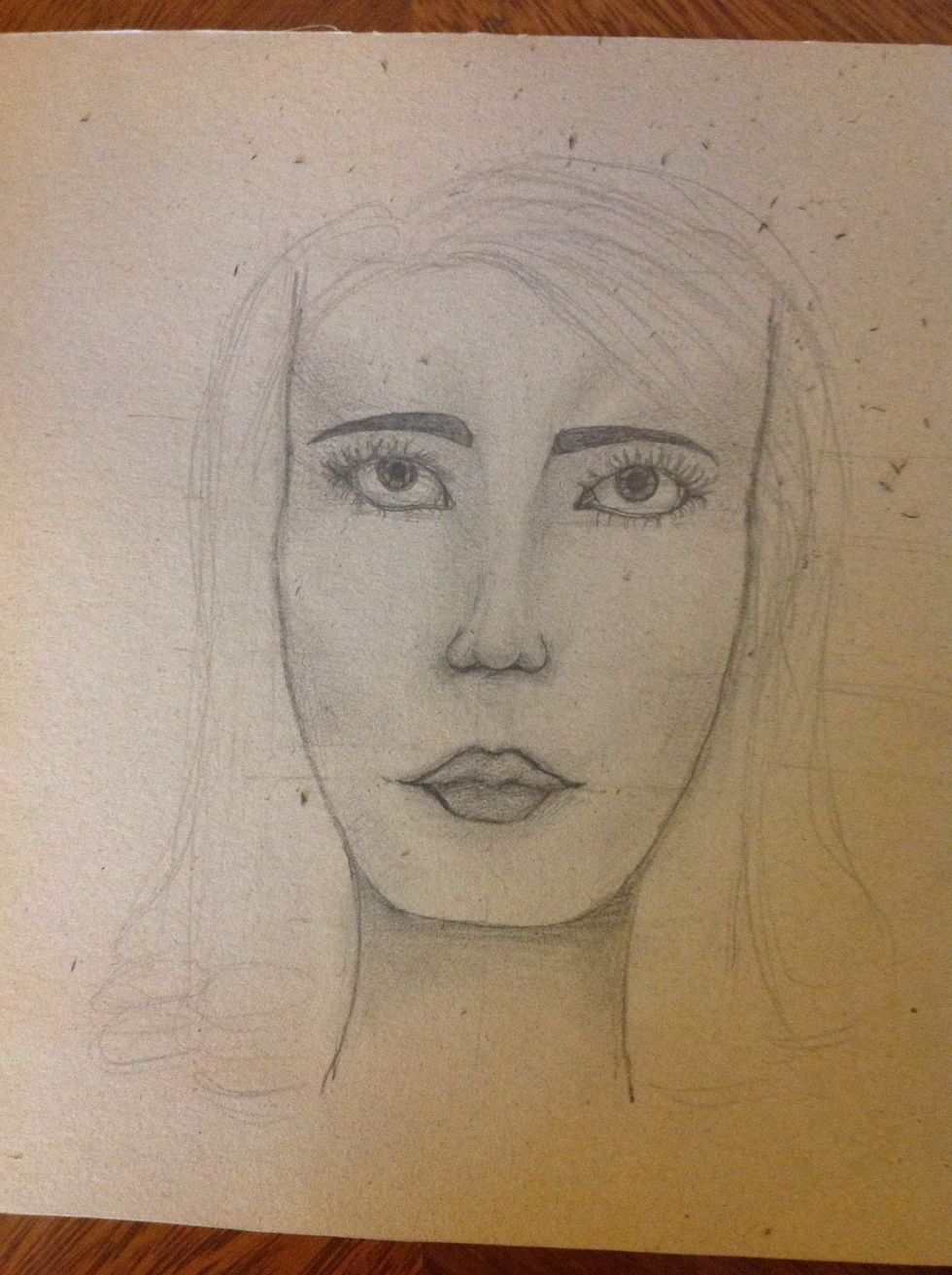 The last step is the hair. Draw the form as you wish