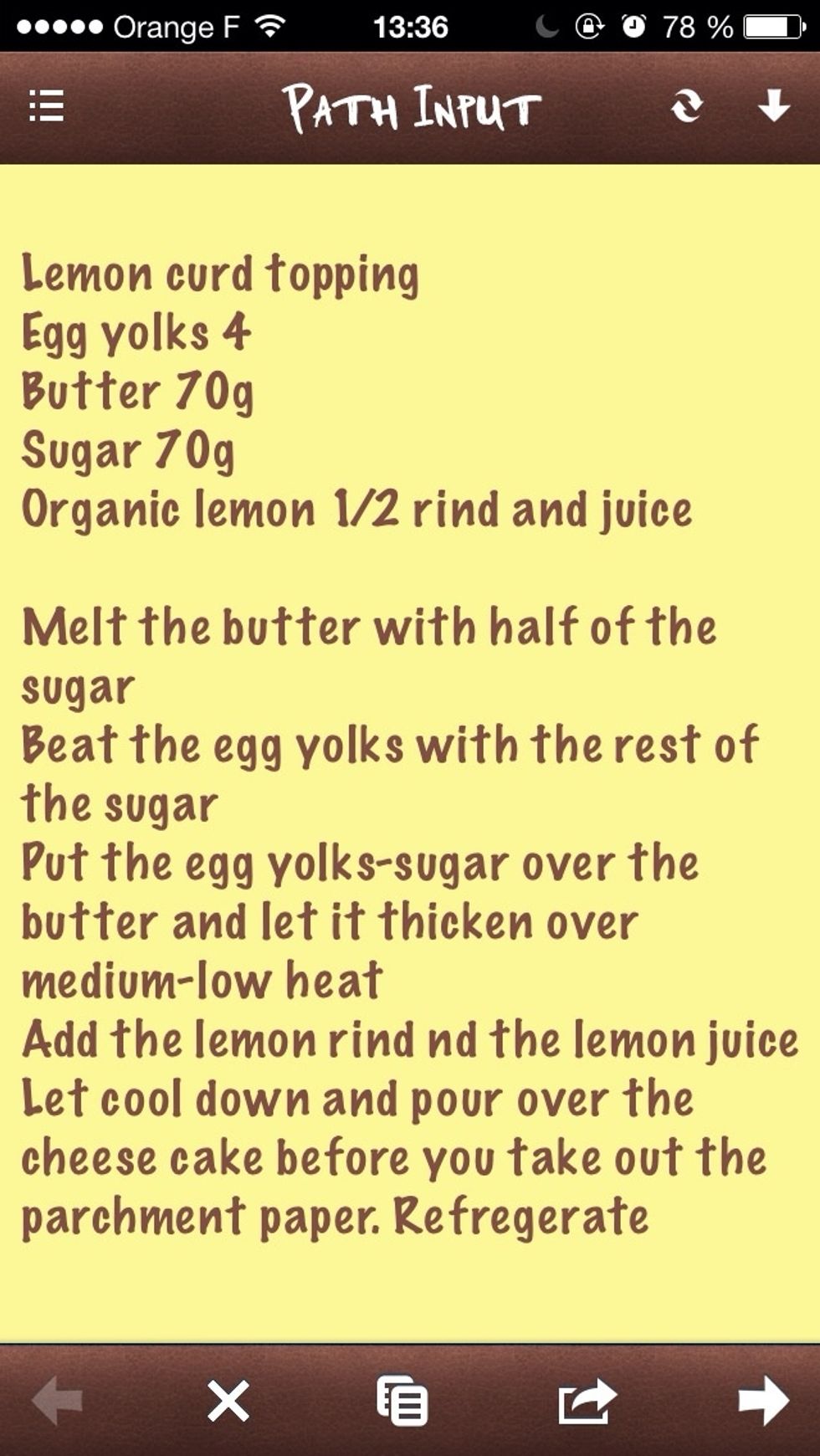 The lemon curd topping