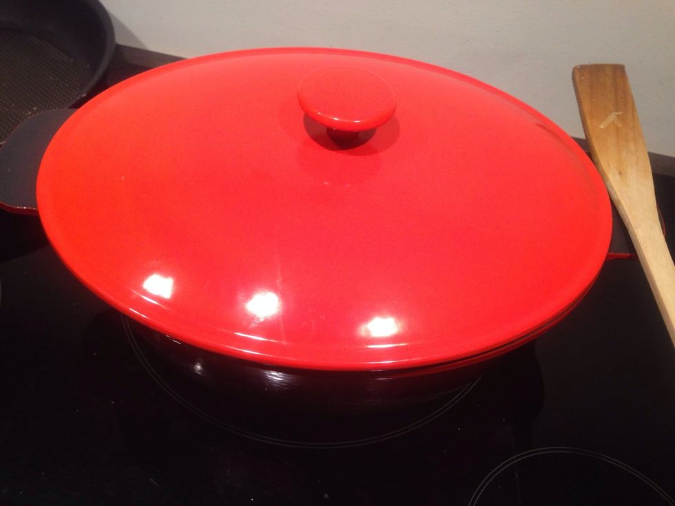 The lid keeps the liquid in the pot and prevents it from burning. Stir the dish once in a while.