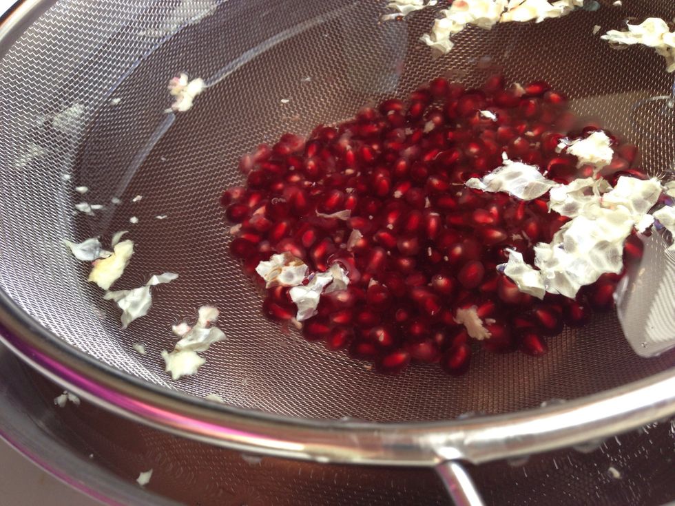 The light parts will float to the top and the seeds will sink.