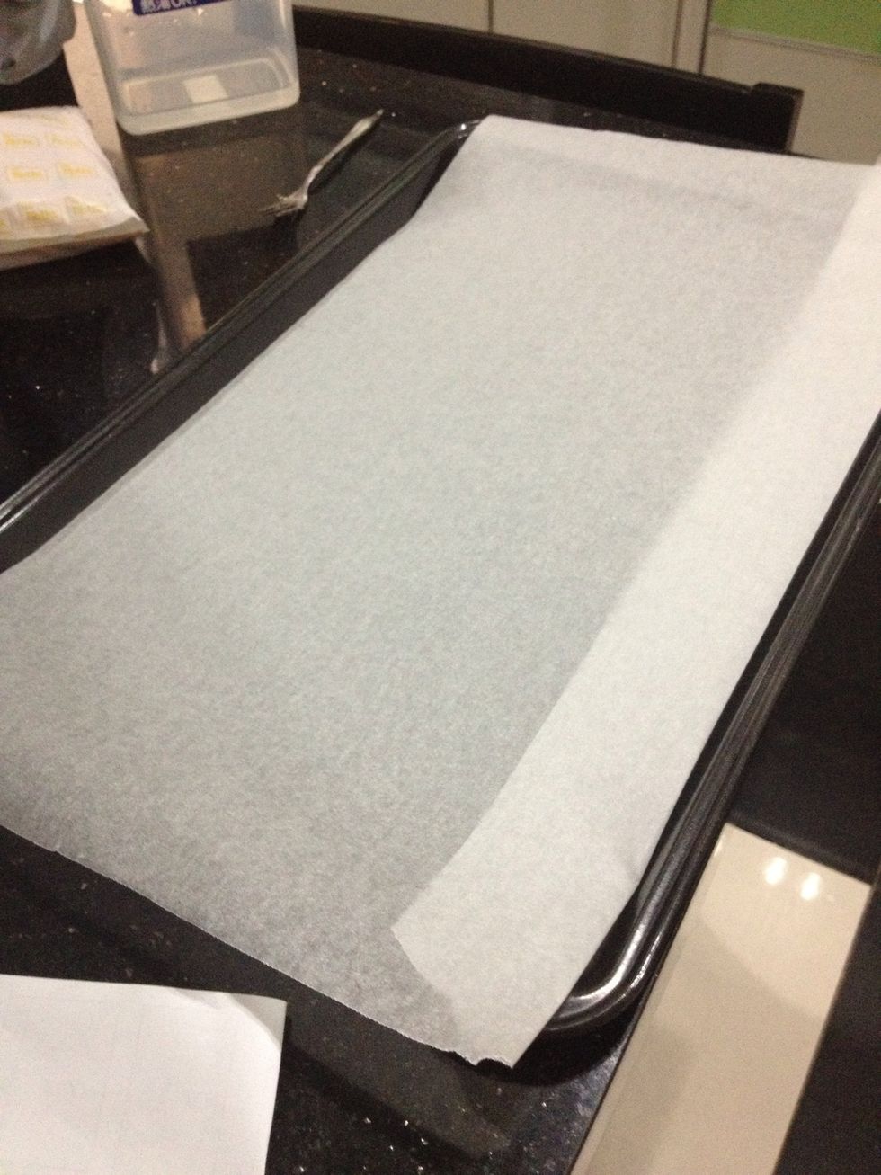 The line the base with parchment paper.
