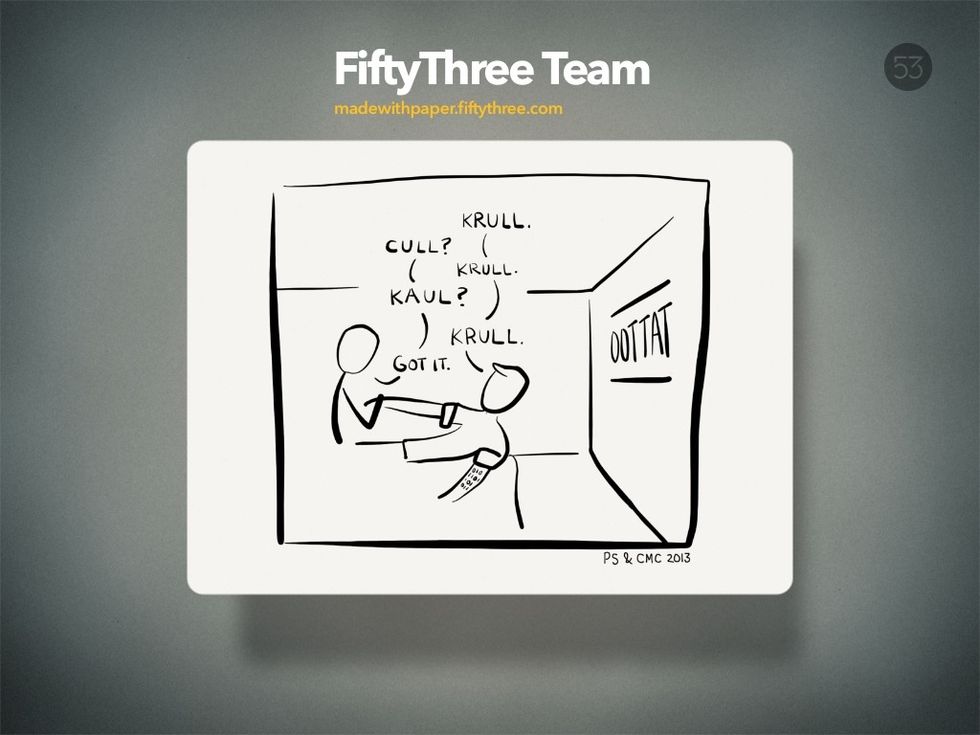The lines in this drawing suggest a room. The lines that make the ceiling and floor look parallel normally, but not when they are going away or coming towards you.