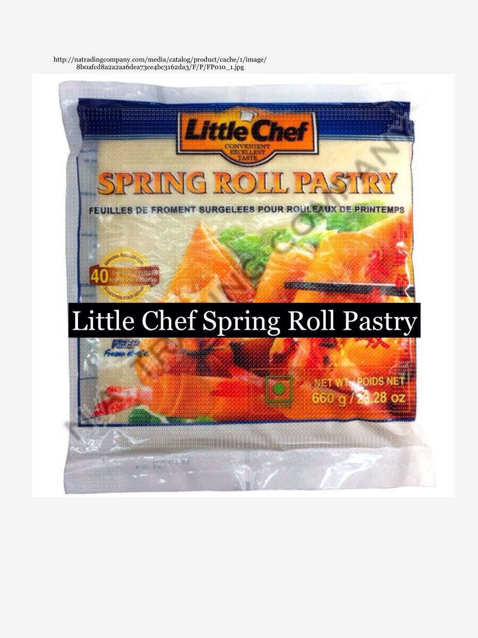 The Little Chef Spring Roll Pastry sheets are also recommended. They do not break easily while peeling.