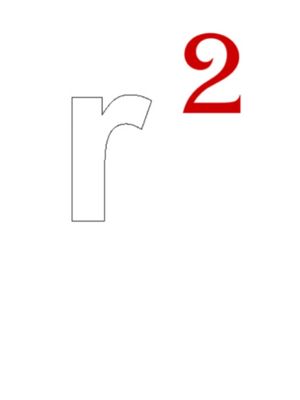 The little red 2 next to the "r" is saying, "radius to the second power" or "radius squared." This means to multiply the radius by itself (radius x radius).