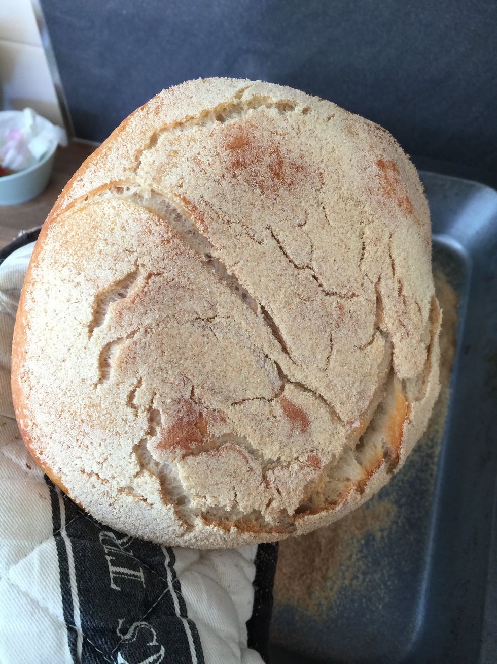 The loaves should sound hollow if you tap the underside with your knuckle - just use oven gloves and don't burn your fingers!