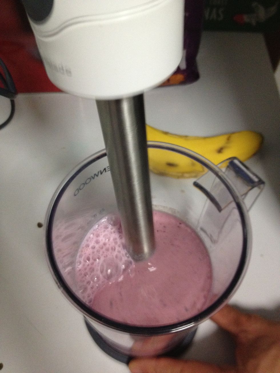 The longer you blend the mixture, the thicker it becomes so blend to desired consistency.