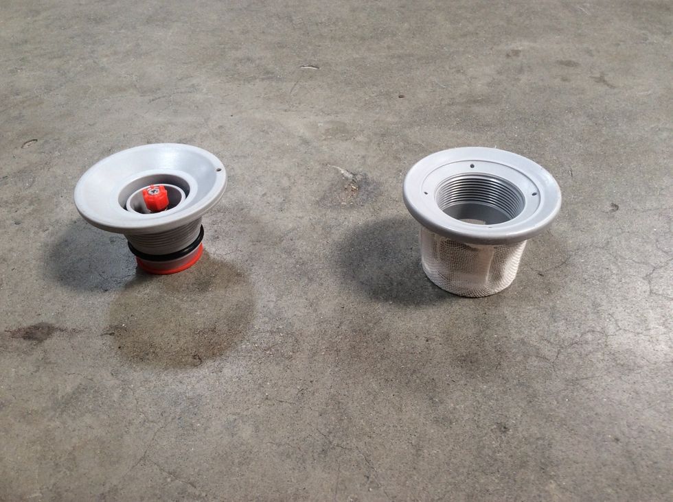 The male part of your valve is on the left. The female part of your valve is on the right. The female valve part is inside your board and should not be taken out of your board.