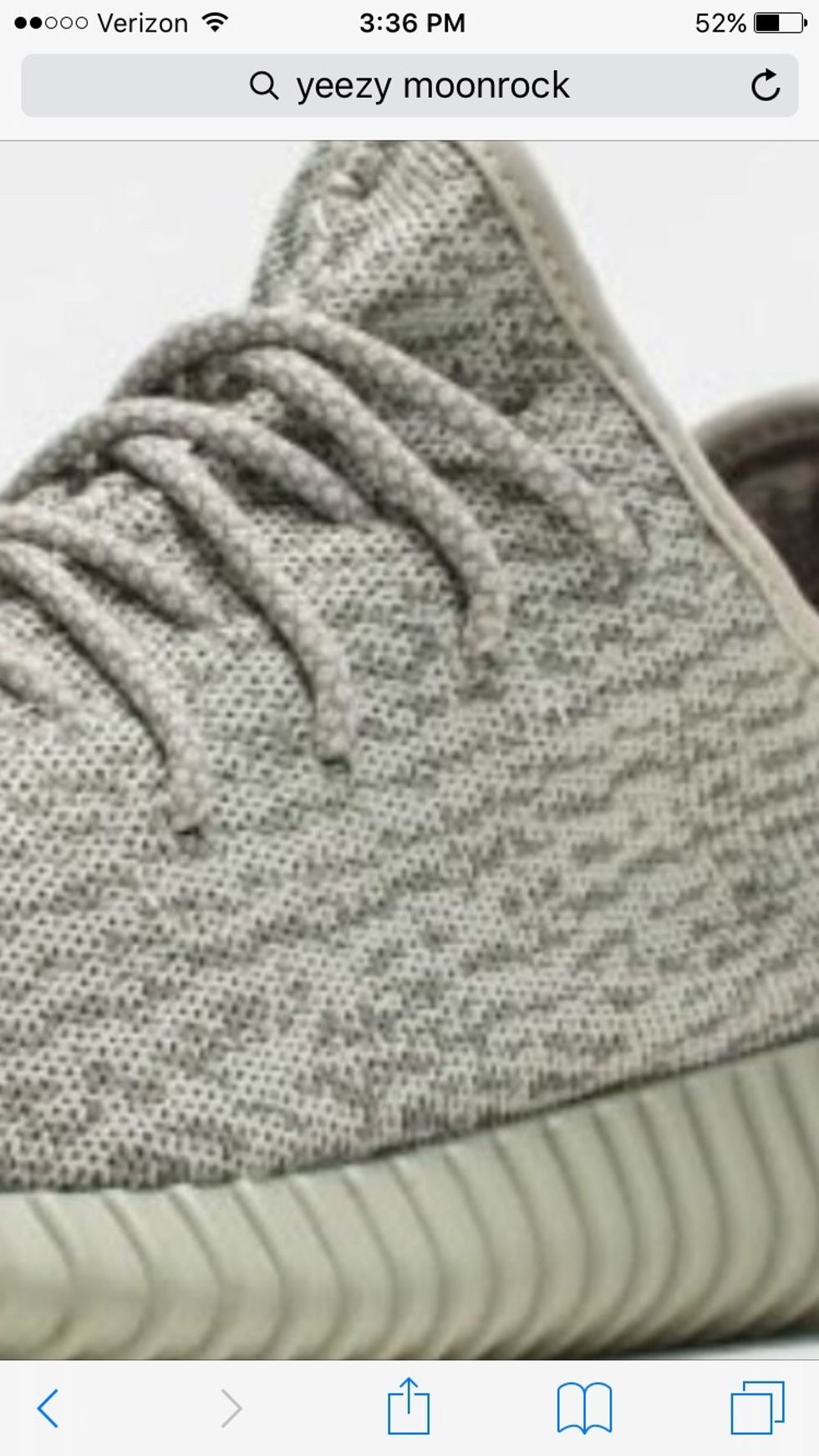 The material should be a soft, stretchy material near the toe while the material near the heel and mid-foot should feel sturdy. The pattern also is continuous.