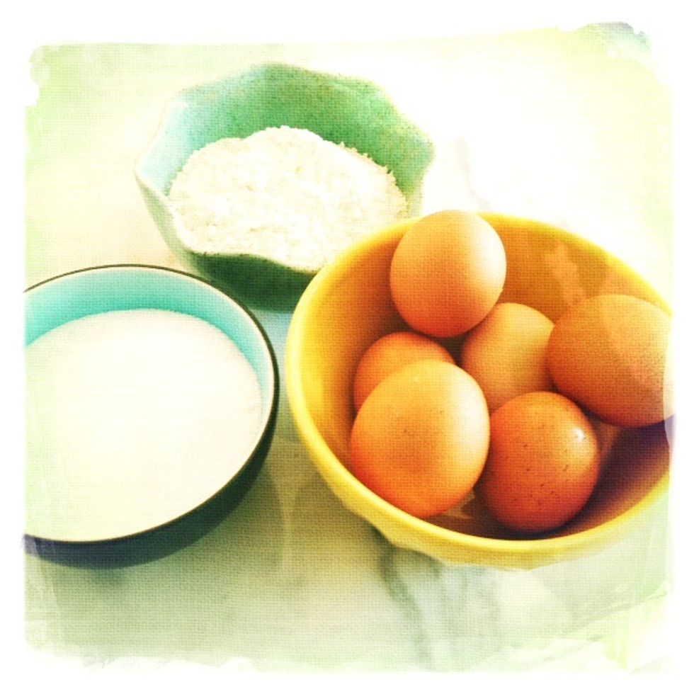 (The measure should always be the same for the flour, oil mixture, and sugar if you want a larger cake -- eggs should always be six)