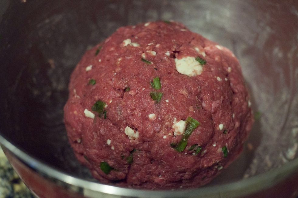 The meat mixed all together ---- found picture online didn't have time to make my own