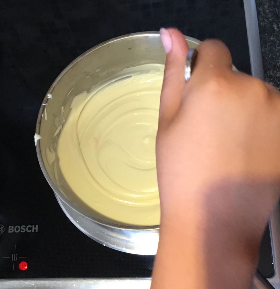 The melted chocolate